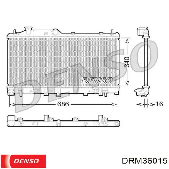Chłodnica silnika Denso DRM36015 cena, od 163,45 USD