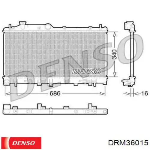 Do koszyka DRM36015 Denso Chłodnica silnika