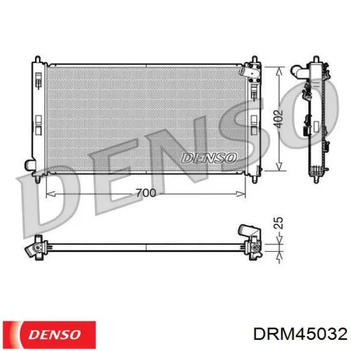 Chłodnica silnika Denso DRM45032 cena, od 112,45 USD