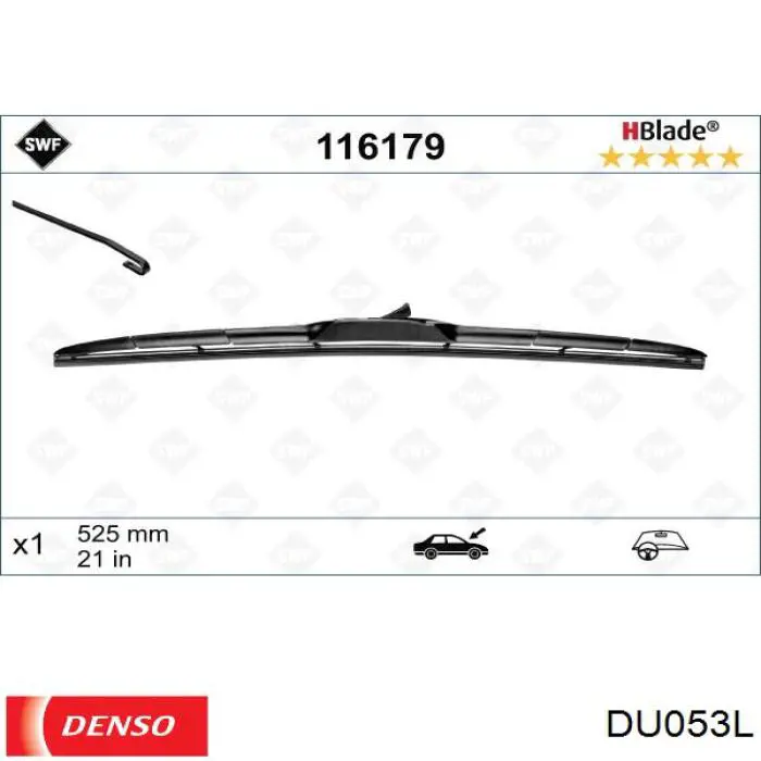 Do koszyka DU053L Denso Pióro wycieraczki szyby przedniej pasażera