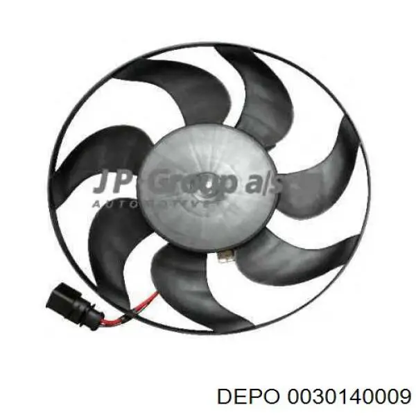 Wentylator elektryczny układu chłodzenia, kompletny (silnik+wirnik) prawy 0030140009 Depo/Loro/Abakus