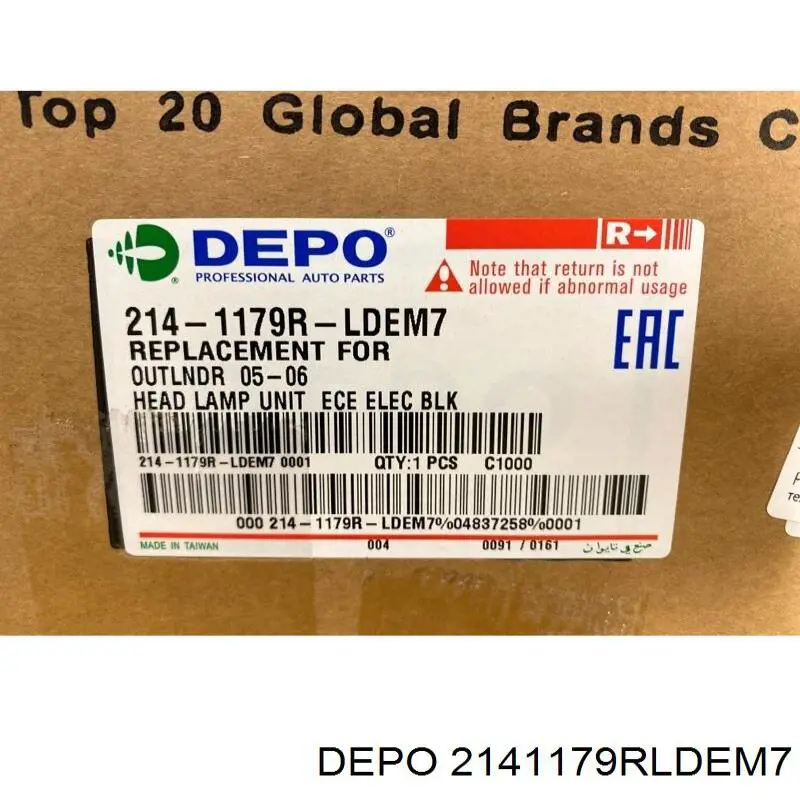 Reflektor prawy do Mitsubishi Outlander I CU