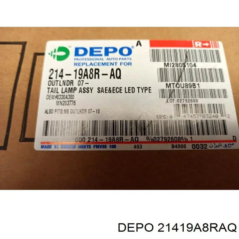 21419A8RAQ Depo/Loro/Abakus Lampa zespolona tylna prawa zewnętrzna