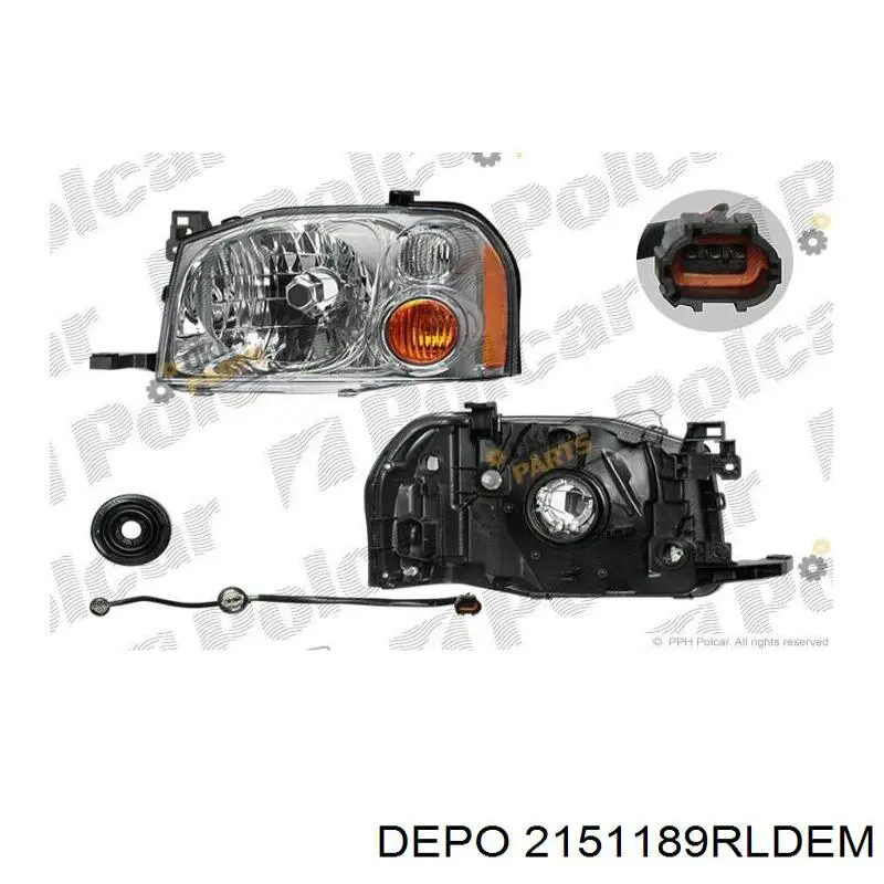 Reflektor prawy 2151189RLDEM Depo/Loro/Abakus