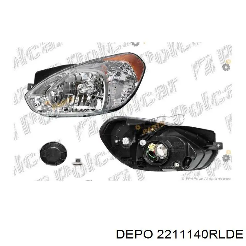 Reflektor prawy 2211140RLDE Depo/Loro/Abakus