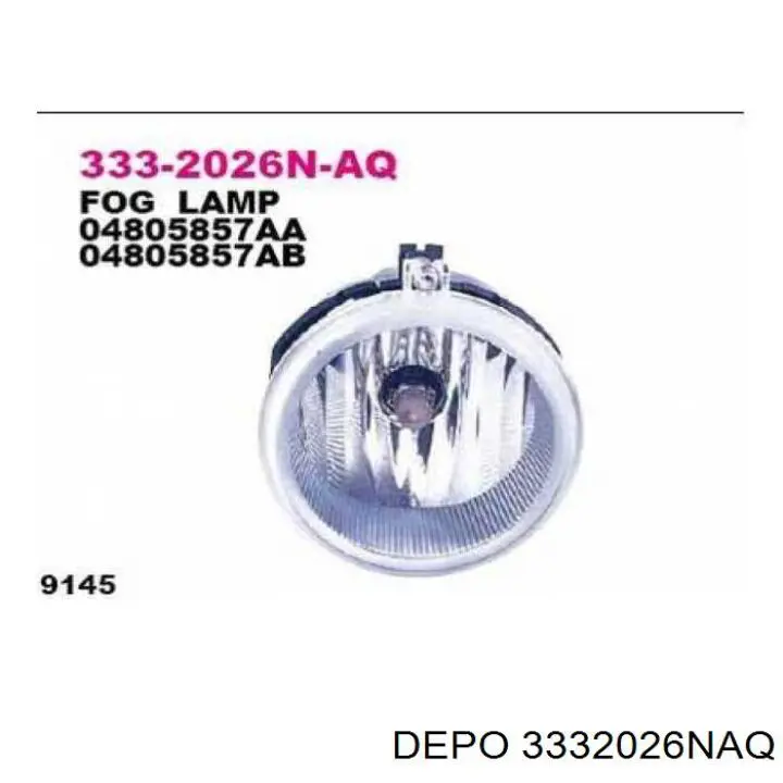 Lampa przeciwmgielna lewa/prawa Depo/Loro/Abakus 3332026NAQ cena, od 40,86 USD