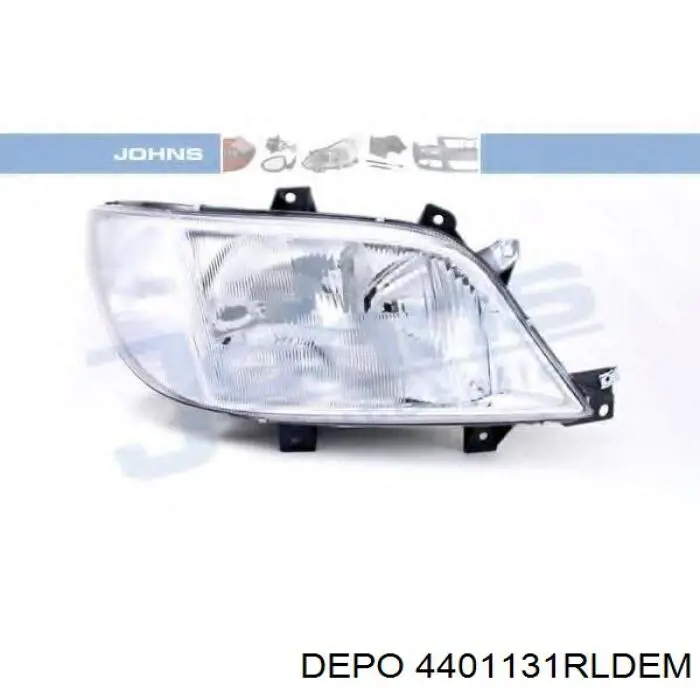 Reflektor prawy Depo/Loro/Abakus 4401131RLDEM cena, od 108,26 USD