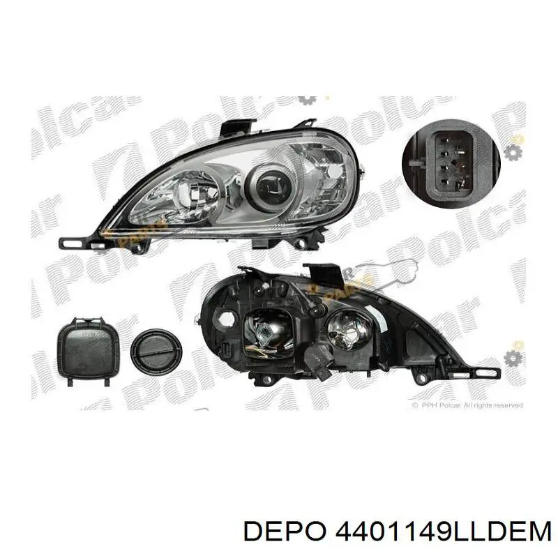 Reflektor lewy Depo/Loro/Abakus 4401149LLDEM cena, od 158,34 USD