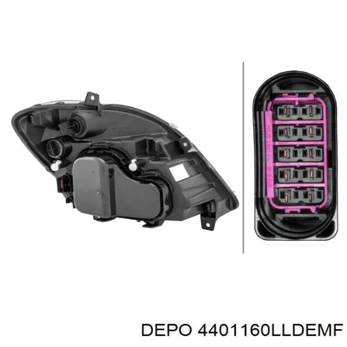 Reflektor lewy Depo/Loro 4401160LLDEMF cena, od 173,37 USD