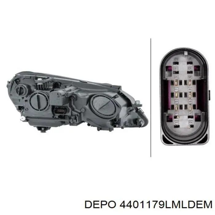 Do koszyka 212820816164 Mercedes Reflektor lewy