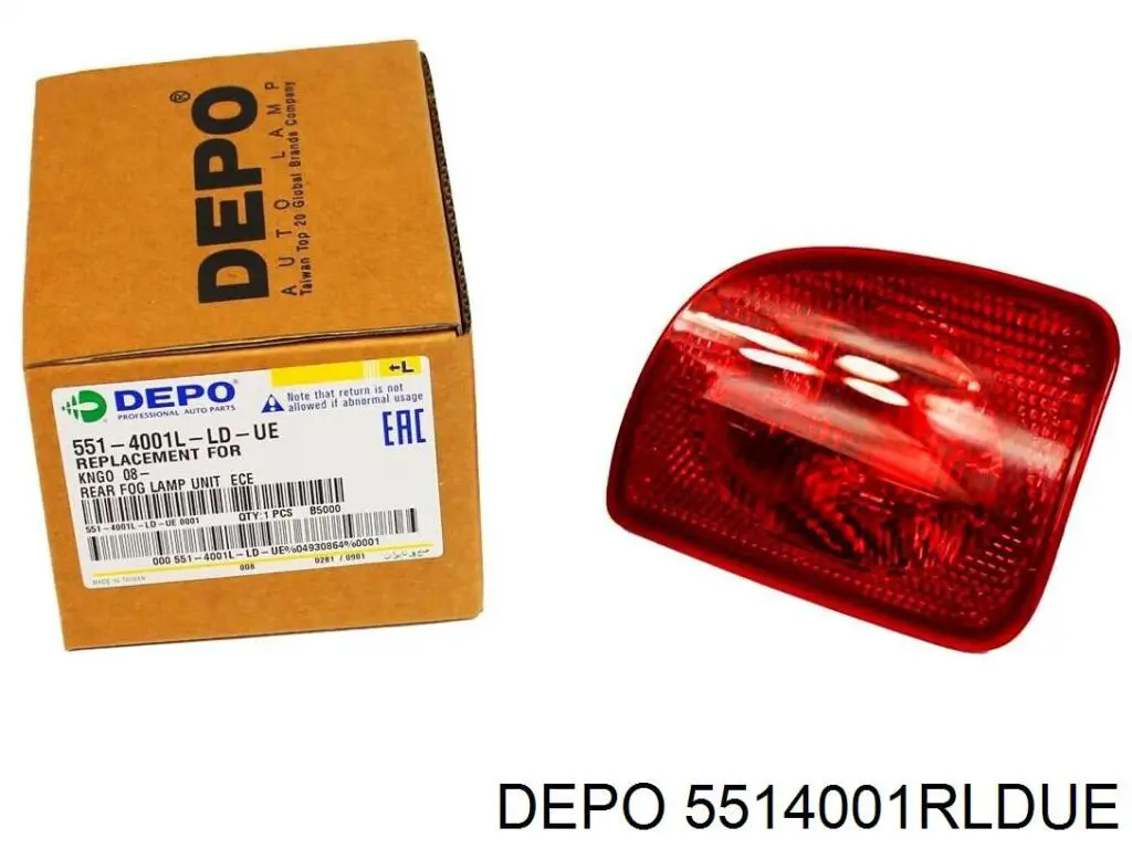 Do koszyka 5514001RLDUE Depo/Loro/Abakus Przednia lampa przeciwmgielna tylna prawa