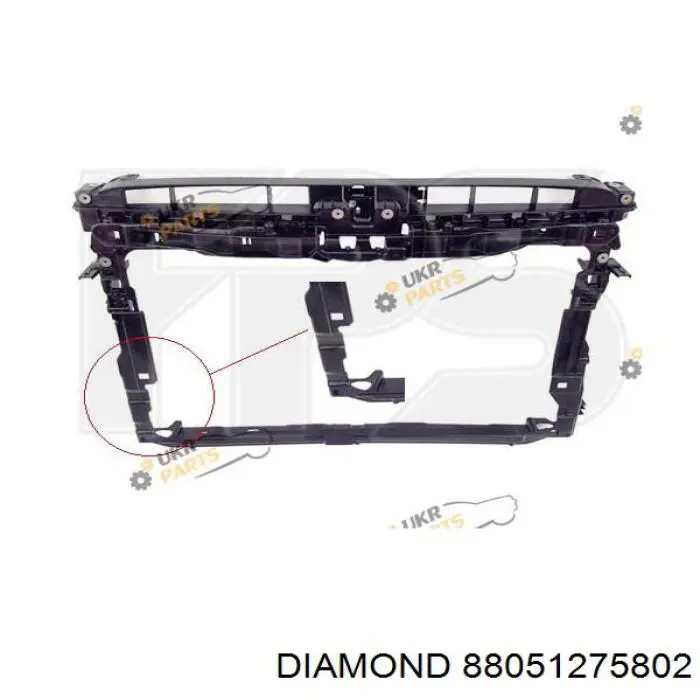 88051275802 Diamond/DPA osłona chłodnicy kompletna (panel mocowania reflektorów)