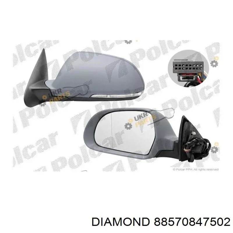 Lusterko wsteczne lewe Diamond/DPA 88570847502 cena, od 66,40 USD