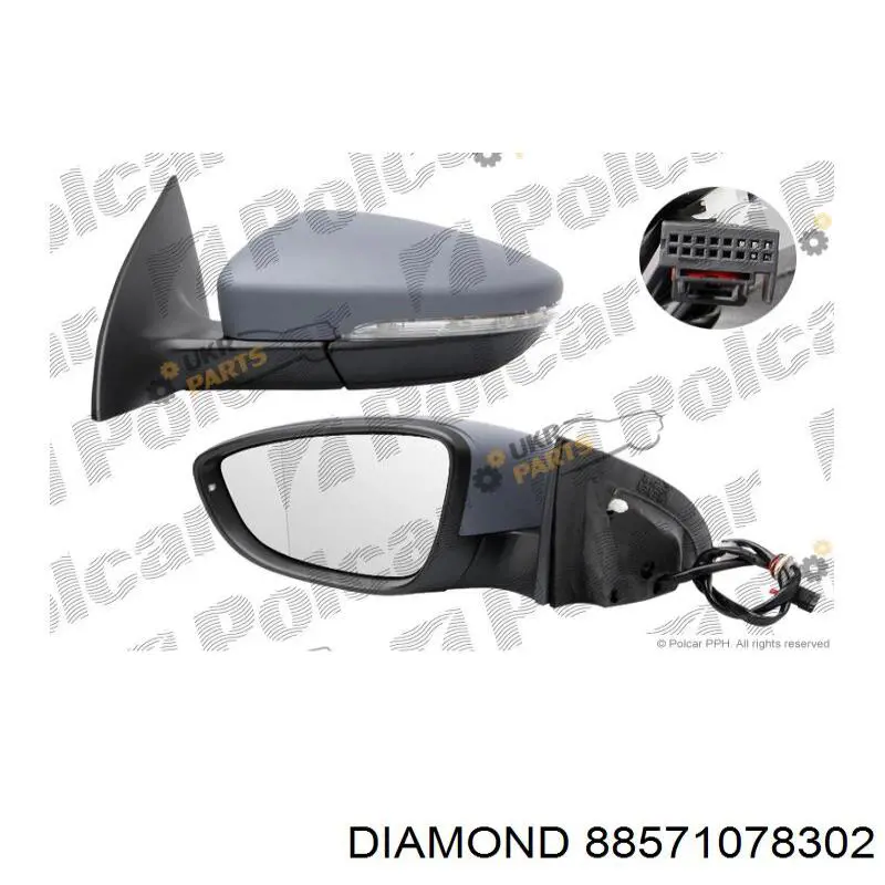 88571078302 Diamond/DPA Nakładka (pokrywa) lusterka wstecznego lewa