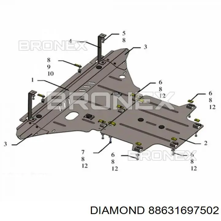 88631697502 Diamond/DPA Osłona silnika, miski (przedziału silnika)