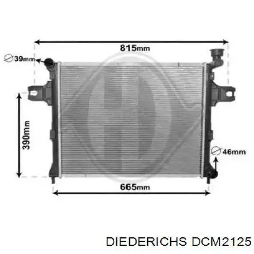 Do koszyka 55116842AB Chrysler Chłodnica silnika