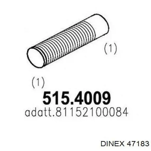 Do koszyka 47183 Dinex Łącznik elastyczny wydechu