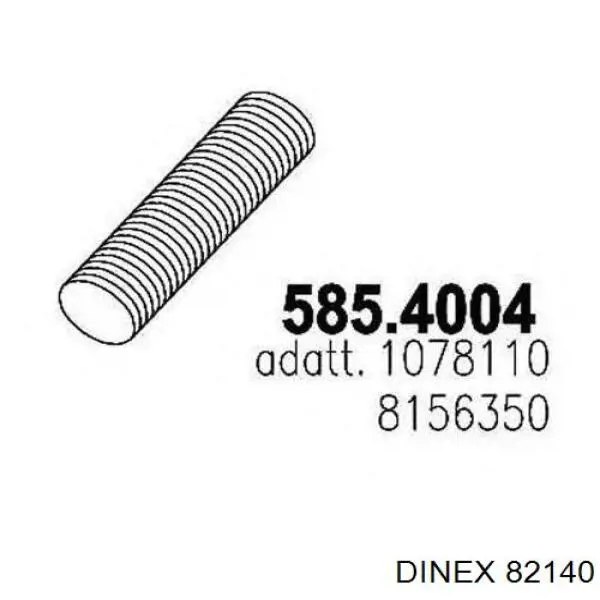 Do koszyka 82140 Dinex Łącznik elastyczny wydechu