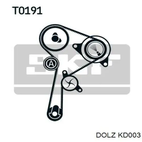 Pasek rozrządu, zestaw Dolz KD003 cena, od 110,92 USD