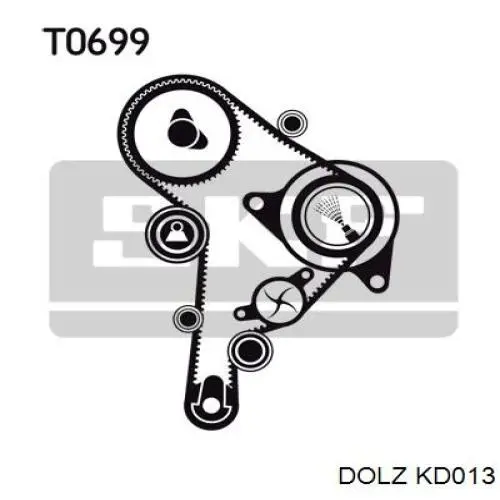 Do koszyka KD013 Dolz Pasek rozrządu, zestaw