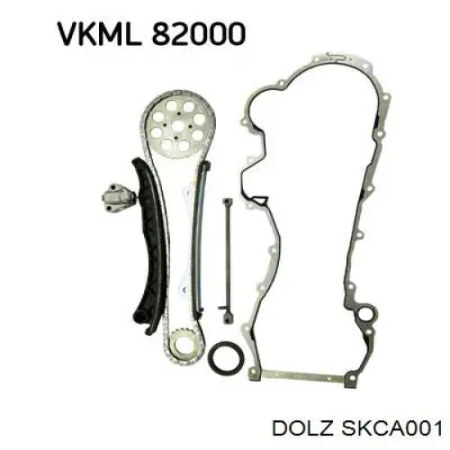 Do koszyka SKCA001 Dolz Łańcuch rozrządu, zestaw