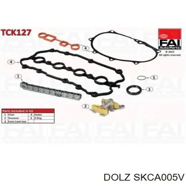 Łańcuch rozrządu, zestaw SKCA005V Dolz