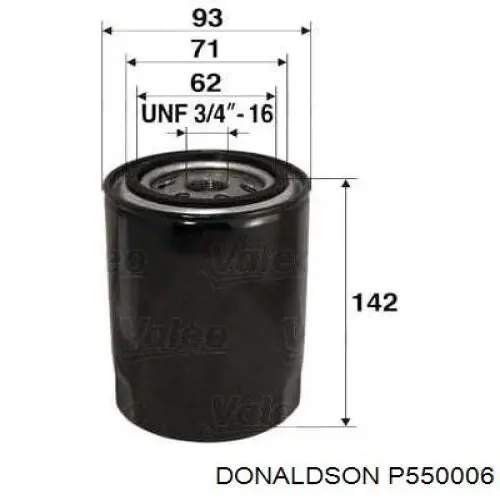 Do koszyka P550006 Donaldson Filtr oleju
