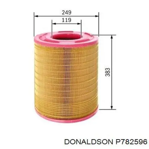 Filtr powietrza Donaldson P782596 cena, od 50,19 USD