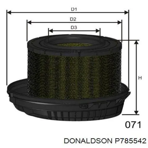 Do koszyka P785542 Donaldson Filtr powietrza