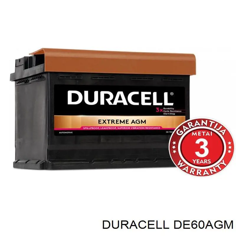 DE60AGM Duracell Bateria (akumulator)