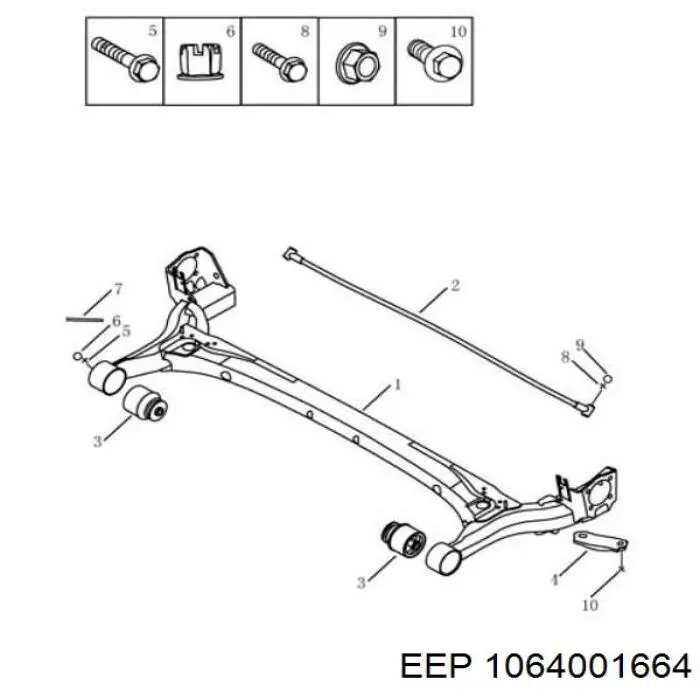 Do koszyka Silentblock tylnej belki Geely Emgrand EC7 