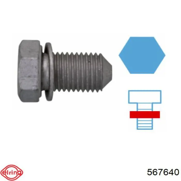 Korek miski olejowej silnika Elring 567640 cena, od 2,94 USD