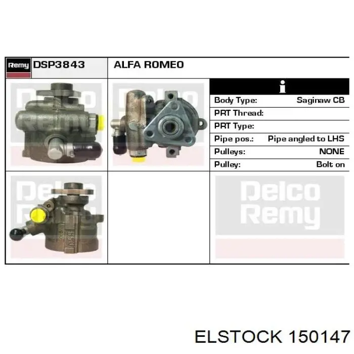 Pompa wspomagania hydraulicznego kierownicy Fiat/Alfa/Lancia 0046459346 cena, od 56,28 USD