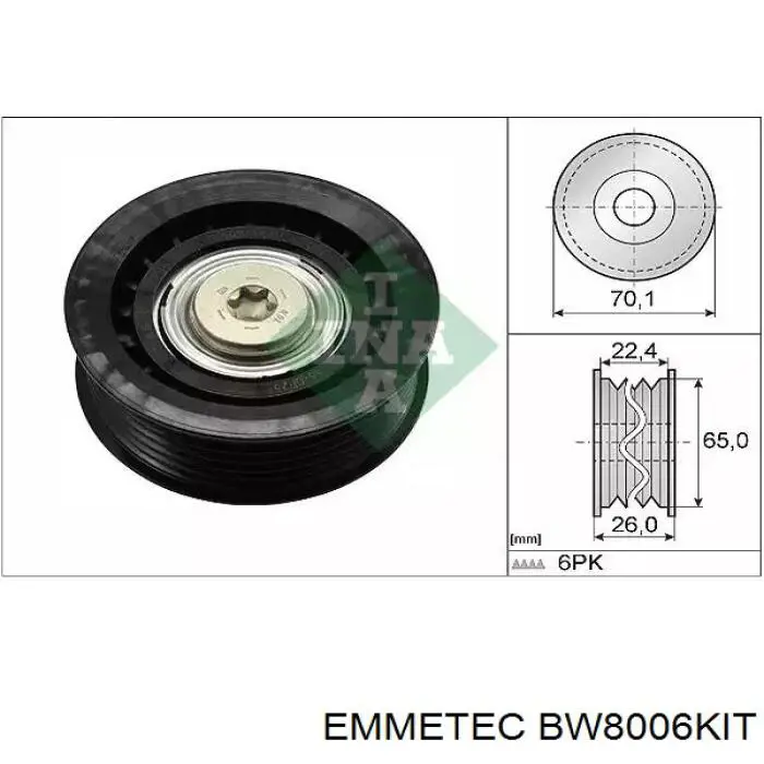 BW8006KIT Emmetec zestaw naprawczy pompy wspomagania hydraulicznego