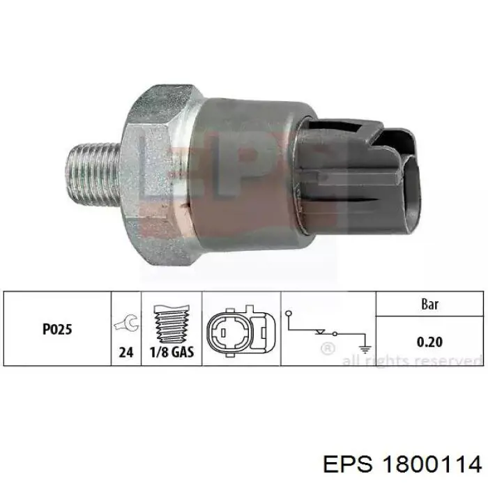Czujnik ciśnienia oleju EPS 1800114 cena, od 7,85 USD