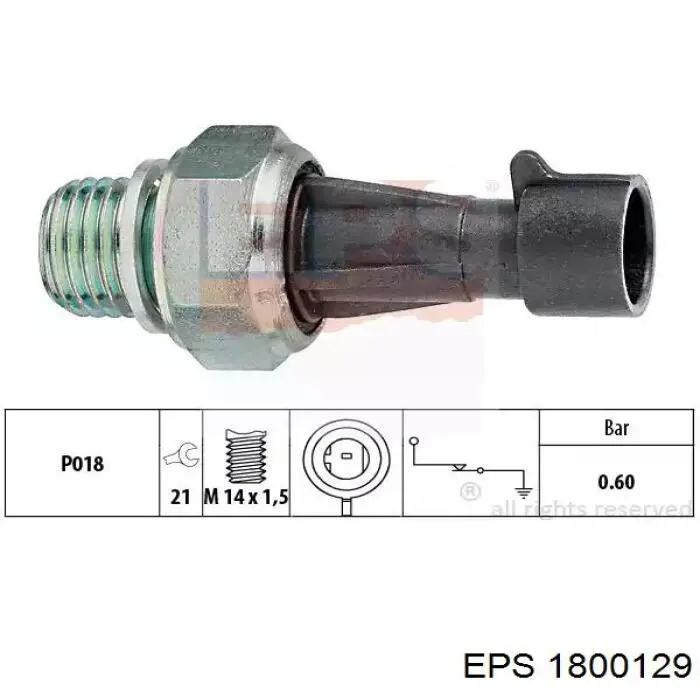 Czujnik ciśnienia oleju EPS 1800129 cena, od 8,51 USD