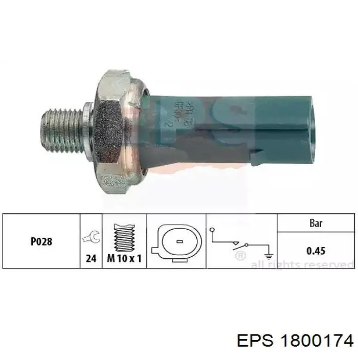 Czujnik ciśnienia oleju EPS 1800174 cena, od 7,53 USD