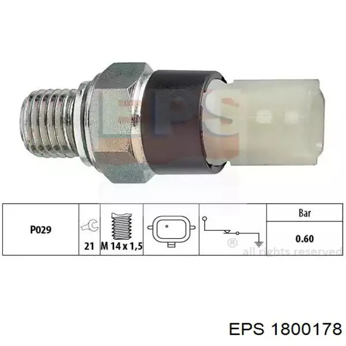 Czujnik ciśnienia oleju EPS 1800178 cena, od 8,73 USD