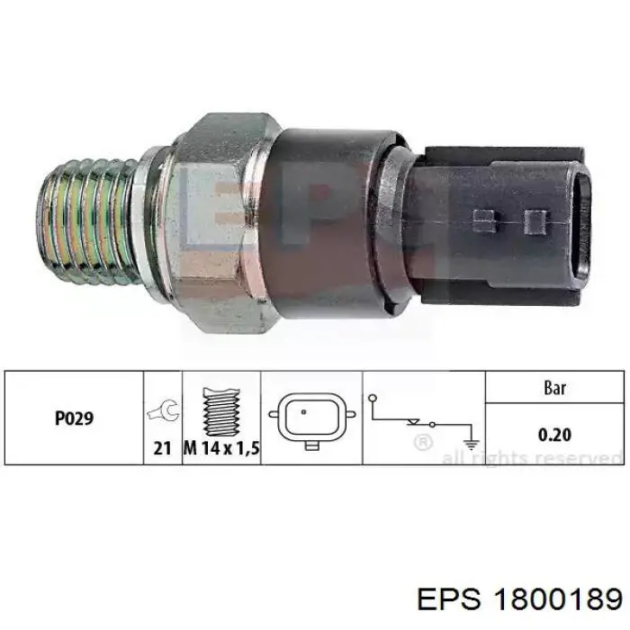Czujnik ciśnienia oleju EPS 1800189 cena, od 8,43 USD