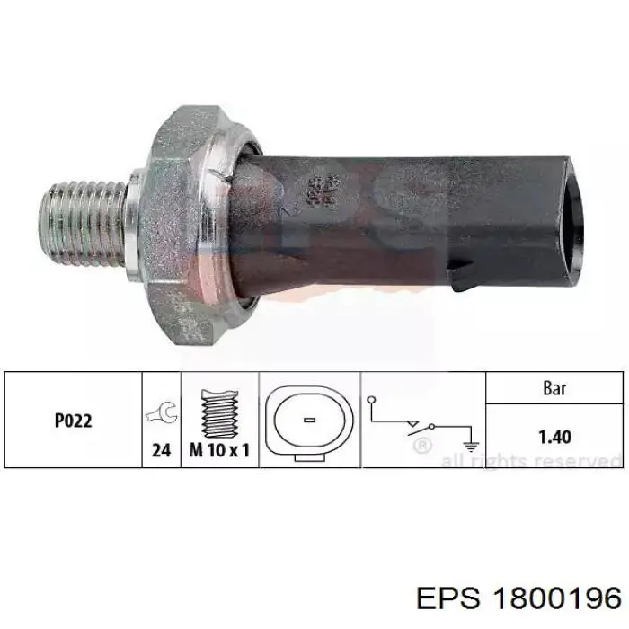 Czujnik ciśnienia oleju EPS 1800196 cena, od 10,00 USD