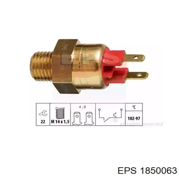 1850063 EPS czujnik temperatury płynu chłodzącego (włączenia wentylatora chłodnicy)