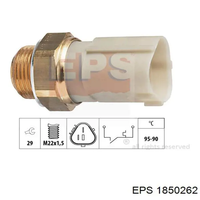 1.850.262 EPS czujnik temperatury płynu chłodzącego (włączenia wentylatora chłodnicy)