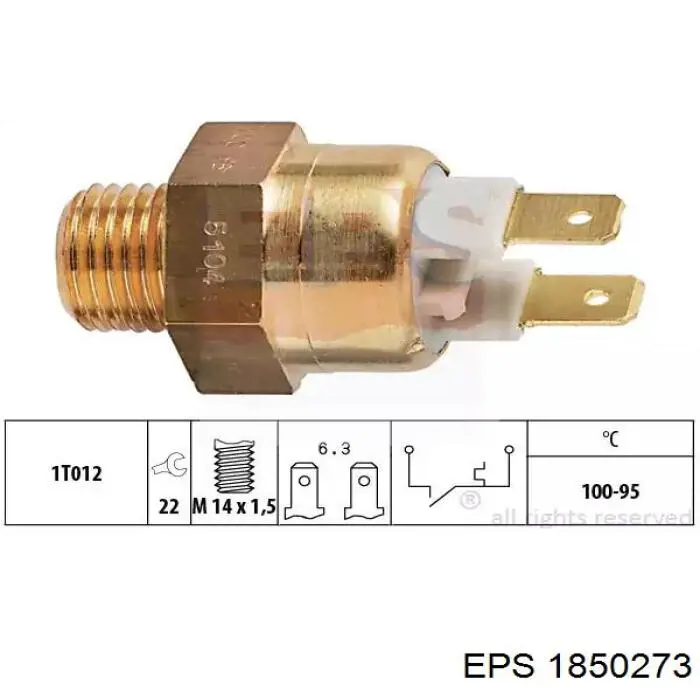 1.850.273 EPS czujnik temperatury płynu chłodzącego (włączenia wentylatora chłodnicy)
