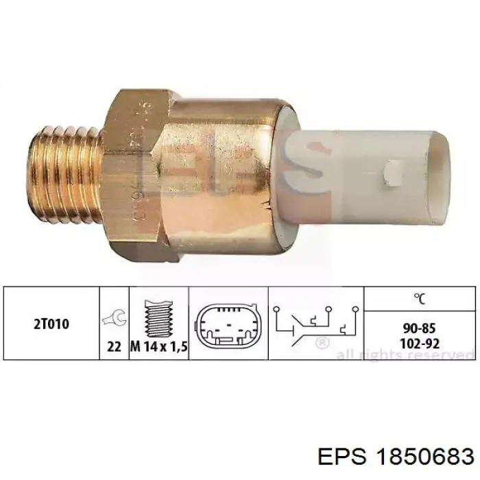 1.850.683 EPS czujnik temperatury płynu chłodzącego (włączenia wentylatora chłodnicy)