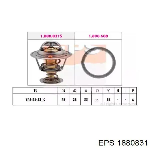 Termostat Hyundai/Kia TH50588G1 cena, od 14,89 USD