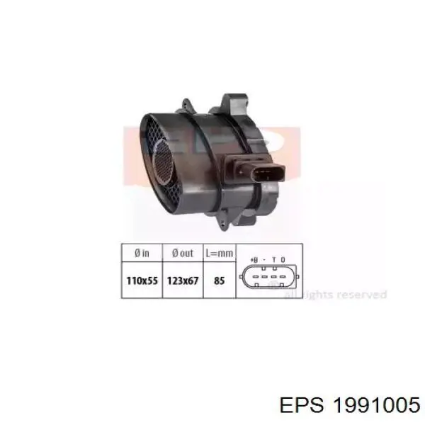 1.991.005 EPS czujnik przepływu powietrza, przepływomierz powietrza m.a.f.