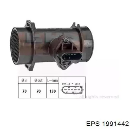 1.991.442 EPS czujnik przepływu powietrza, przepływomierz powietrza m.a.f.