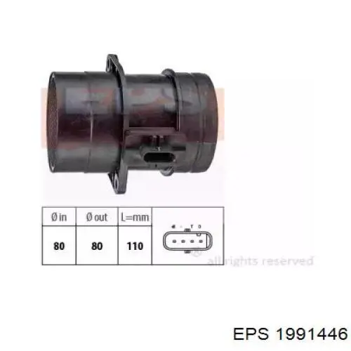 1.991.446 EPS czujnik przepływu powietrza, przepływomierz powietrza m.a.f.