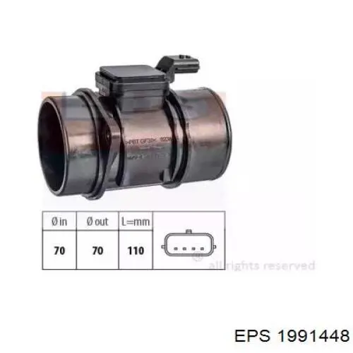 1.991.448 EPS czujnik przepływu powietrza, przepływomierz powietrza m.a.f.