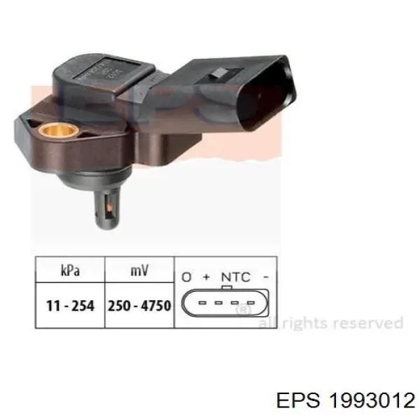 1.993.012 EPS czujnik ciśnienia doładowania (powietrza w turbinę)